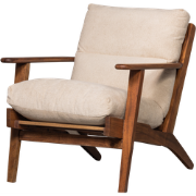 BePureHome Houston Fauteuil - Bouclé/Hout - Naturel - 86x71x71