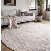 Rond vintage Vloerkleed Aila Zand/Beige - Polypropyleen - Rond 160 Ø -...