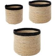 Beige jute manden D25