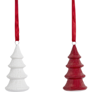 Set van 2 rood-witte kerstbomen van steengoed H7