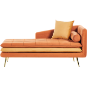 Beliani GONESSE - Chaise longue-Oranje-Fluweel