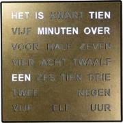 Intertime | Woordklok | Wandklok | Tafelklok | 28x28 | Goud | Nederlan...