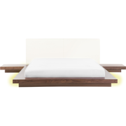 Beliani ZEN - Tweepersoonsbed met LED-verlichting-Lichte houtkleur-MDF