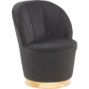 Beliani ALBY - Fauteuil-Zwart-Fluweel