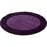 Tapijtenloods Basic Rond Shaggy Kader vloerkleed Paars Hoogpolig- 120 ...