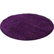 Tapijtenloods Basic Rond Shaggy vloerkleed Paars Hoogpolig- 160 CM RON...