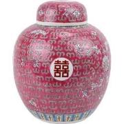 Fine Asianliving Chinese Gemberpot Rood Handgeschilderd Double