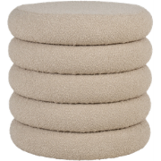 Willemijn poef bouclé beige - met opbergruimte - Ø 44 cm