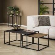 Salontafel Set van 2 Lizzy Zwart-Brons Metallic