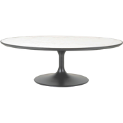 Ovale salontafel van wit marmer - TULIPE