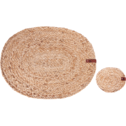 Beliani BUSHYLARK - Placemats en onderzetters-Natuurlijk-Jute