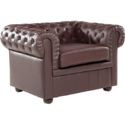 Beliani CHESTERFIELD - Fauteuil-Bruin-Leer