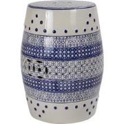 Fine Asianliving Keramische Kruk Blauw Wit Geo Dots Handgemaakt