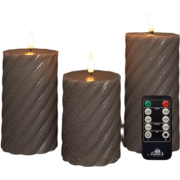 Stompkaars swirl wax led 3d vlam op batterij met afstandbediening set ...