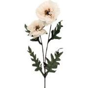 Kunstbloem papaver spray cream, 64 cm