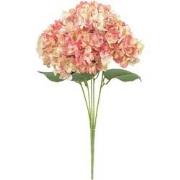 Kunstbloem hortensia 47 cm, roze/wit