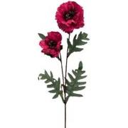 Kunstbloem papaver spray boroodeaux, 64 cm