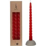 Twisted candles set 3 st, red