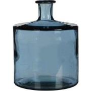 Mica Decorations Vaas Fles Guan Decoratie recycled glas blauw - H 28 x...