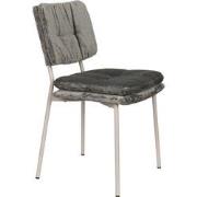 Housecraft Living Franck Eetkamerstoelen Velours Grijs - Set van 2