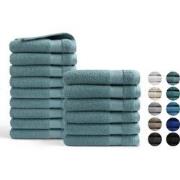 Handdoeken 15 delig combiset - Hotel Collectie - 100% katoen - denim b...