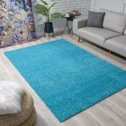 Tapijtenloods Loca Shaggy Vloerkleed Turquoise Hoogpolig- 60x110 CM