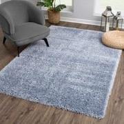 Tapijtenloods Porto Soft Fluffy Vloerkleed Hoogpolig Effen Blauw- 120X...