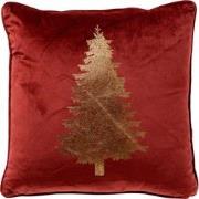 Geen merk TREE - Sierkussen 45x45 cm - Kerst - Biking red - rood - Dut...