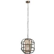 PTMD July Black Metal Hanging Lamp Open Frame Round