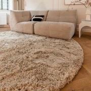 Rond Hoogpolig Vloerkleed Pilo Beige Polyester Interieur05 - Rond 160 ...