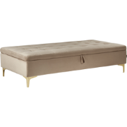 Beliani ABERDEEN - Ottomaan-Beige-Fluweel