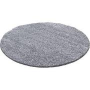 Tapijtenloods Basic Rond Shaggy vloerkleed Lichtgrijs Hoogpolig- 160 C...