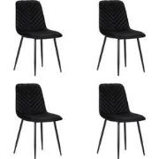 PoleWolf - Sunset chair - Velvet - Black - Set of 4