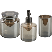 Beliani MANAGUA - Badkameraccessoire set-Grijs-Glas