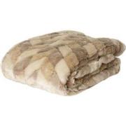 PTMD Kathleen Cream Artificial Fur Plaid Rectangle S