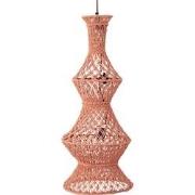 PTMD Milley Orange Cotton Macrame Hanging Lamp 3 Layers