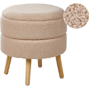 Beliani OKATON - Hocker-Beige-Bouclé