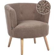 Beliani ODENZEN - Fauteuil-Bruin-Bouclé