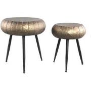 PTMD Reddick Ronde Bijzettafel - 47x45x50 cm - Set van 2 - Goud