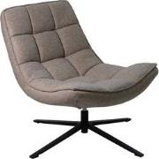 Draaifauteuil Stof/Textiel - Taupe - 86x74x84cm - Mattis