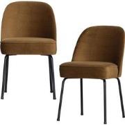 BePureHome Vogue Eetkamerstoelen - Fluweel - Honinggeel - Set van 2