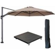 Garden Impressions Hawaii zweefparasol Ø350 cm carbon black / taupe me...