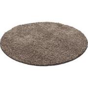 Tapijtenloods Basic Rond Shaggy vloerkleed Caramel Hoogpolig- 200 CM R...