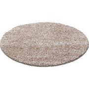 Tapijtenloods Basic Rond Shaggy vloerkleed Beige Hoogpolig- 80 CM ROND