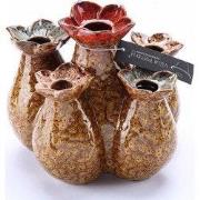 Villa Pottery  Gele bloemenvaas Flowerfield  - 20,5x15xH18