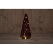 B.O.T. Tree Glass 13X28,5 cm Burgundy With Golden Base 10Led