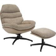 Draaifauteuil Beige - Inclusief Voetenbank - Fauteuil Liane