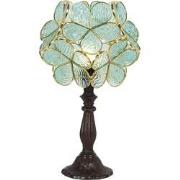 LumiLamp Tiffany Tafellamp  43 cm Groen Glas Bloem Tiffany Bureaulamp