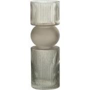J-line - Vaas/kaarshouder Snoep Glas Grijs Large - 12x12x35cm