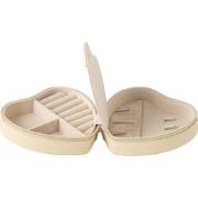 J-line - Juwelendoos Hart Kunstleder Beige - 16x15x7cm